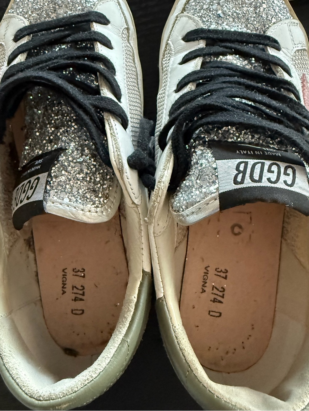 Golden Goose White Leather Sneaker with Pink Star and Silver Toe - Picture 12 of 12